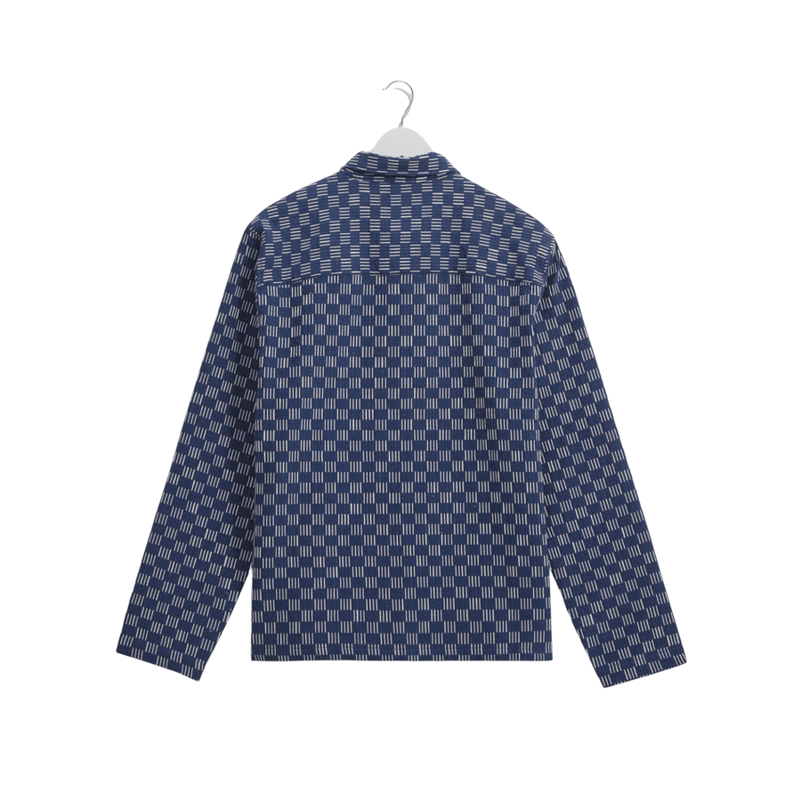 Wax London • Breton Overshirt • Indigo/Ecru Grid