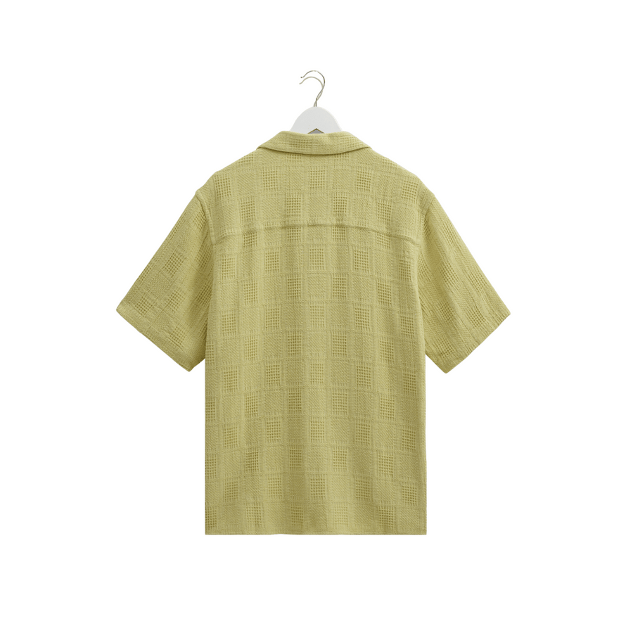 Wax London • Didcot Shirt • Green Waffle Patchwork