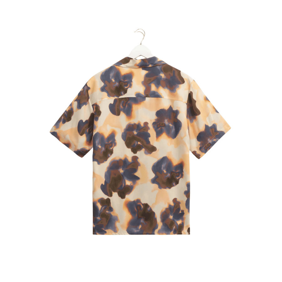 Wax London • Didcot Shirt • Peach/Blue Blur Floral