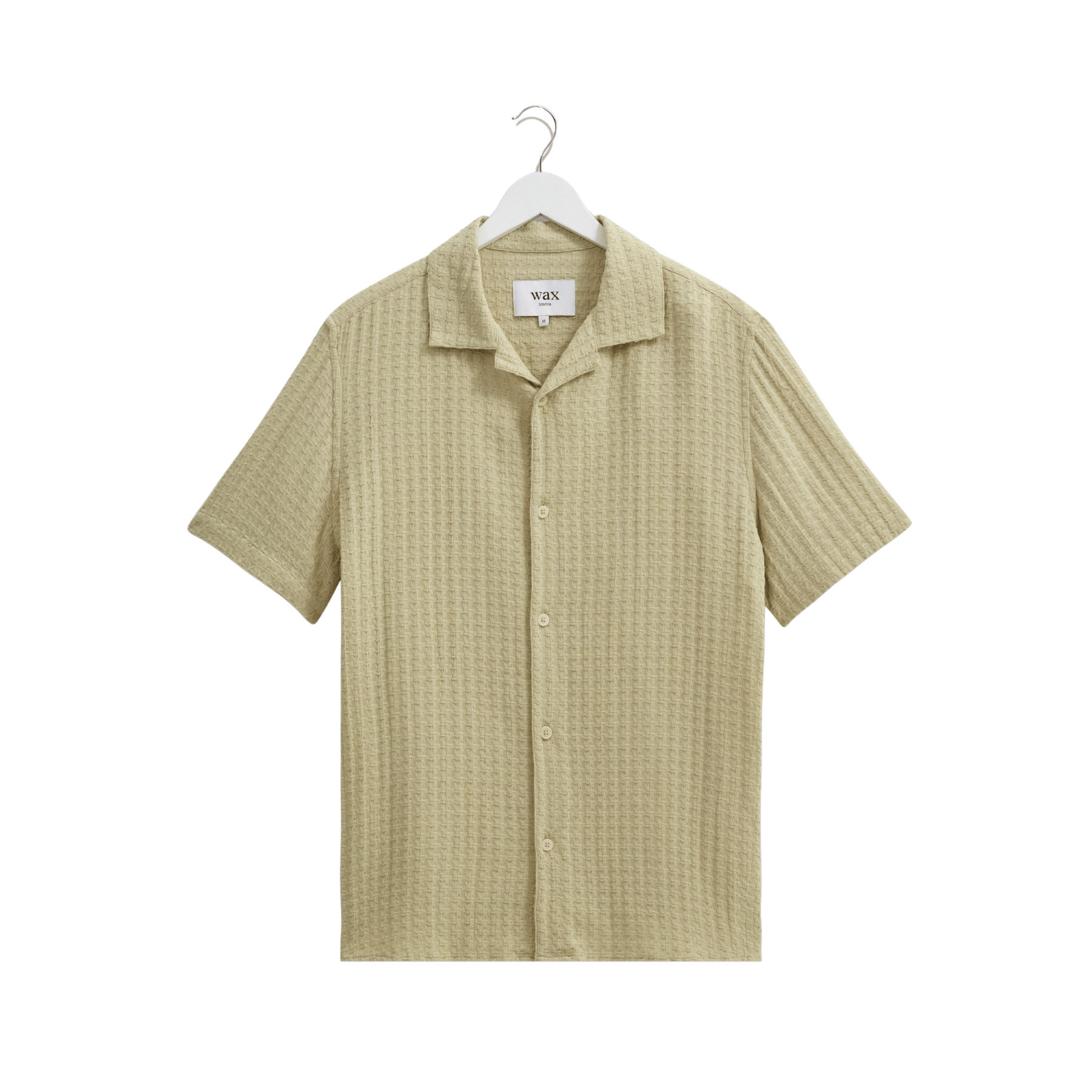 Wax London • Didcot Shirt • Texture Sage Wave Stripe – treen