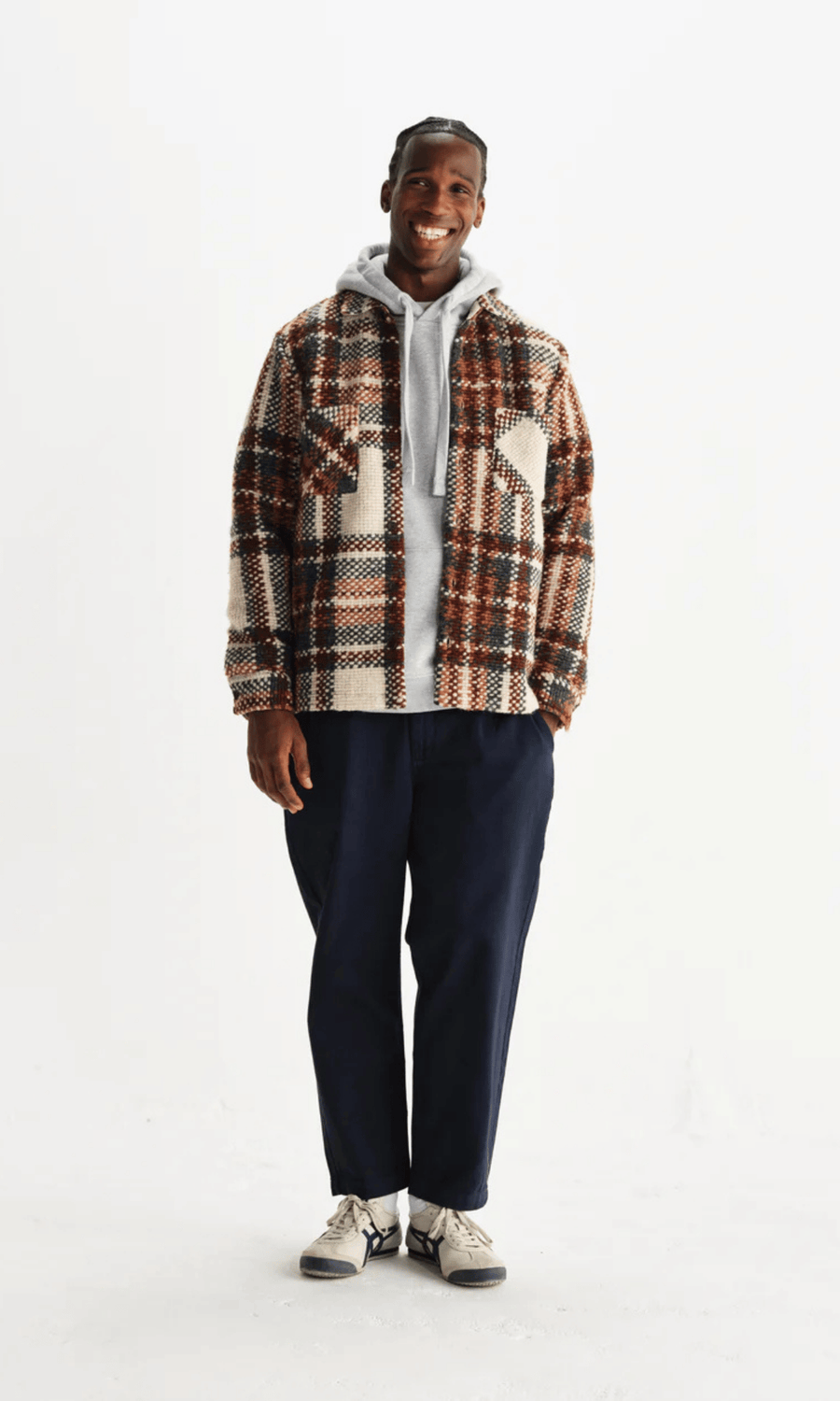 Wax London • Whiting Overshirt • Ecru/Multi Bobble Wool Blend