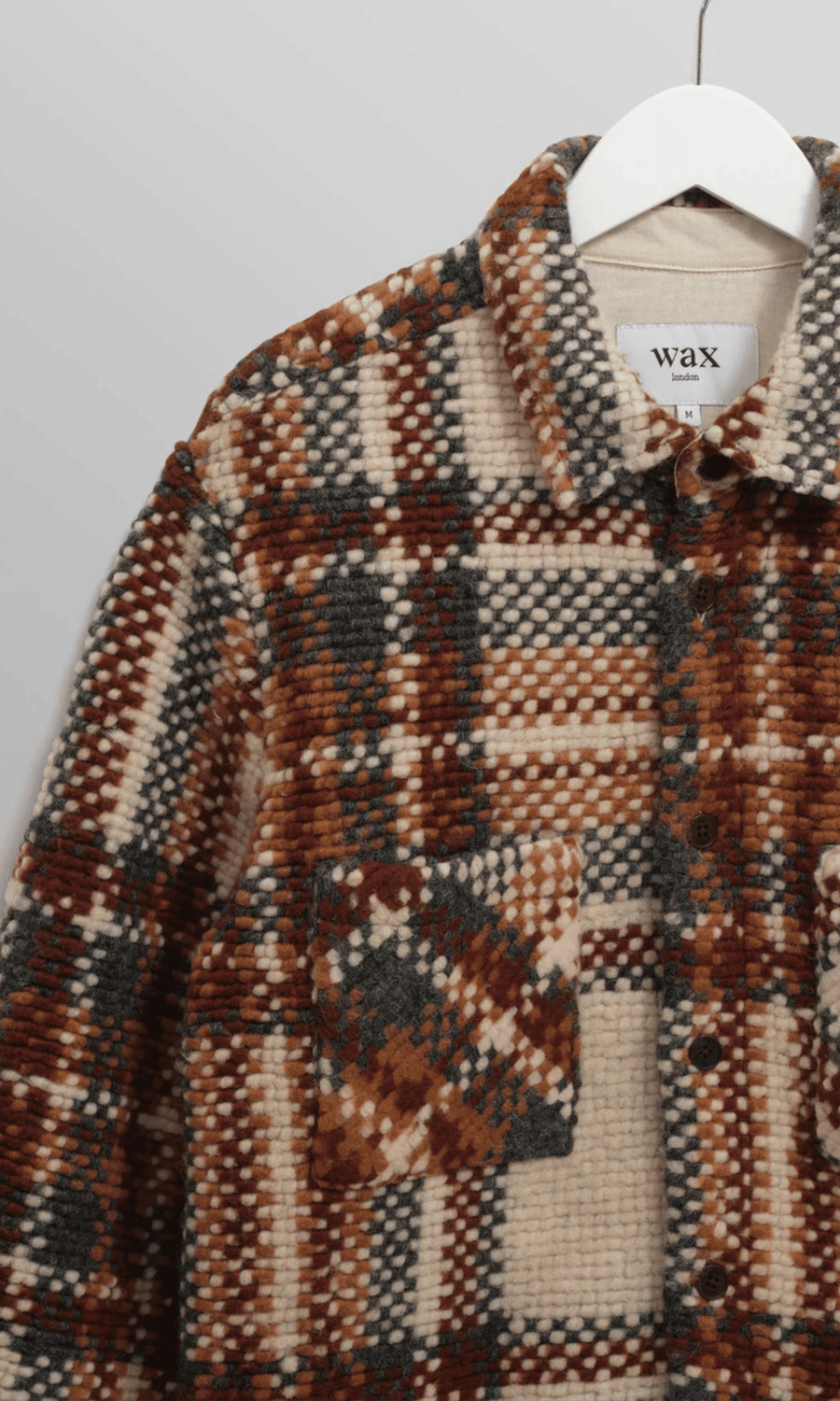 Wax London • Whiting Overshirt • Ecru/Multi Bobble Wool Blend