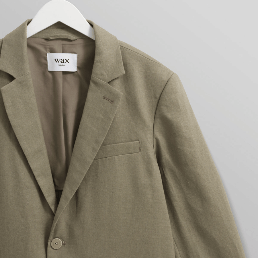 Wax London • Fintry Blazer • Khaki Linen