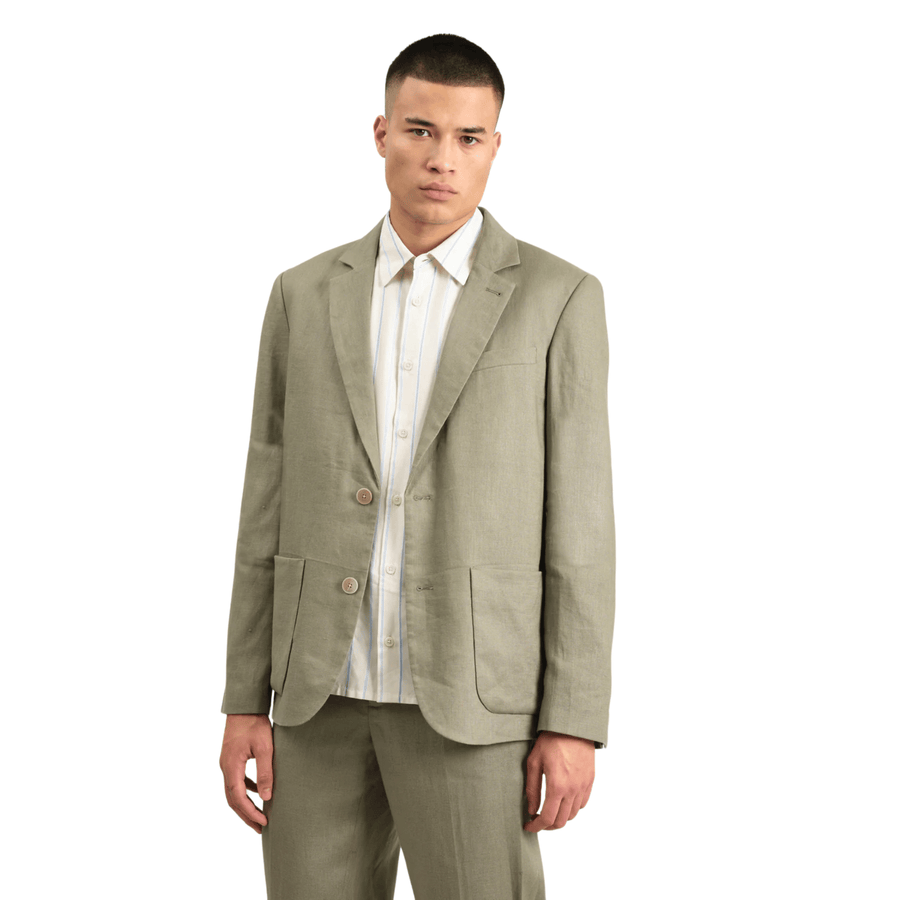 Wax London • Fintry Blazer • Khaki Linen