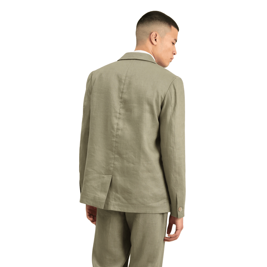 Wax London • Fintry Blazer • Khaki Linen