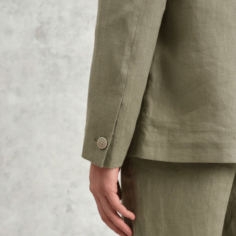 Wax London • Fintry Blazer • Khaki Linen