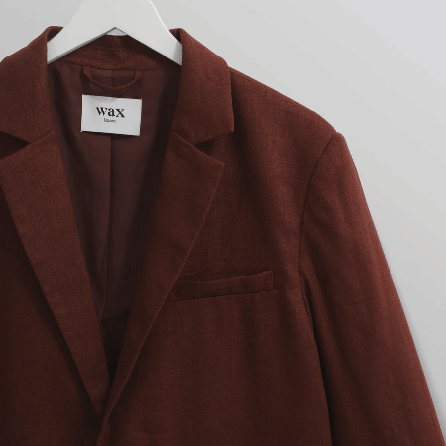 Wax London • Fintry Blazer • Merlot Linen