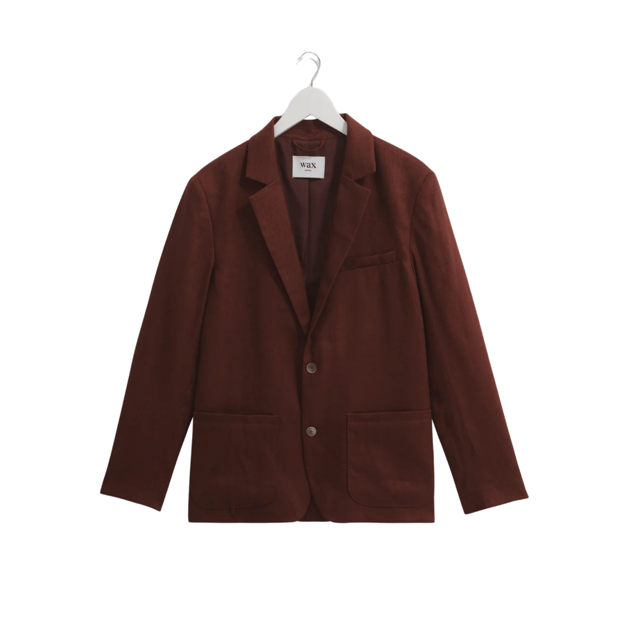 Wax London • Fintry Blazer • Merlot Linen