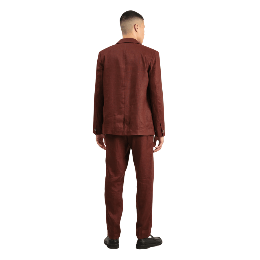 Wax London • Fintry Blazer • Merlot Linen