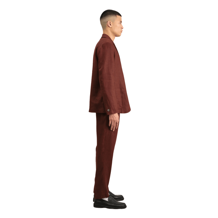 Wax London • Fintry Blazer • Merlot Linen