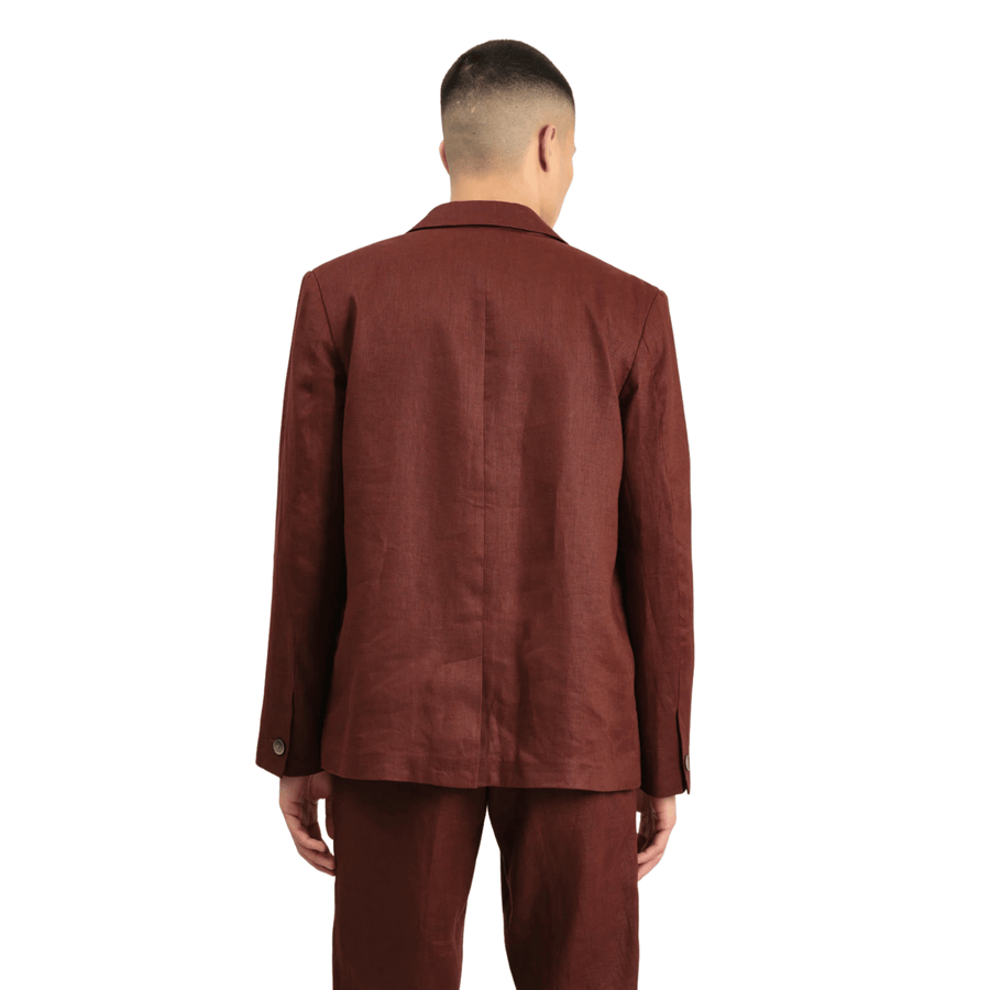 Wax London • Fintry Blazer • Merlot Linen