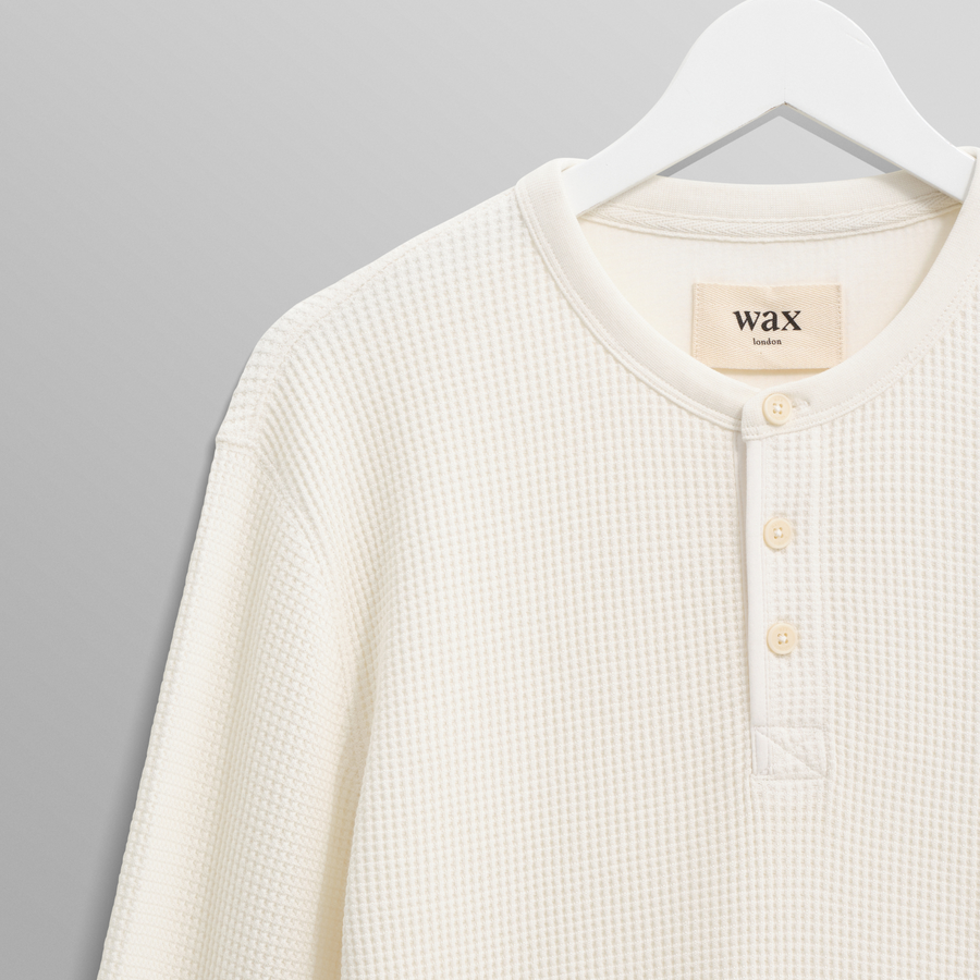 Wax London • Henley Tee • Ecru Heavy Waffle