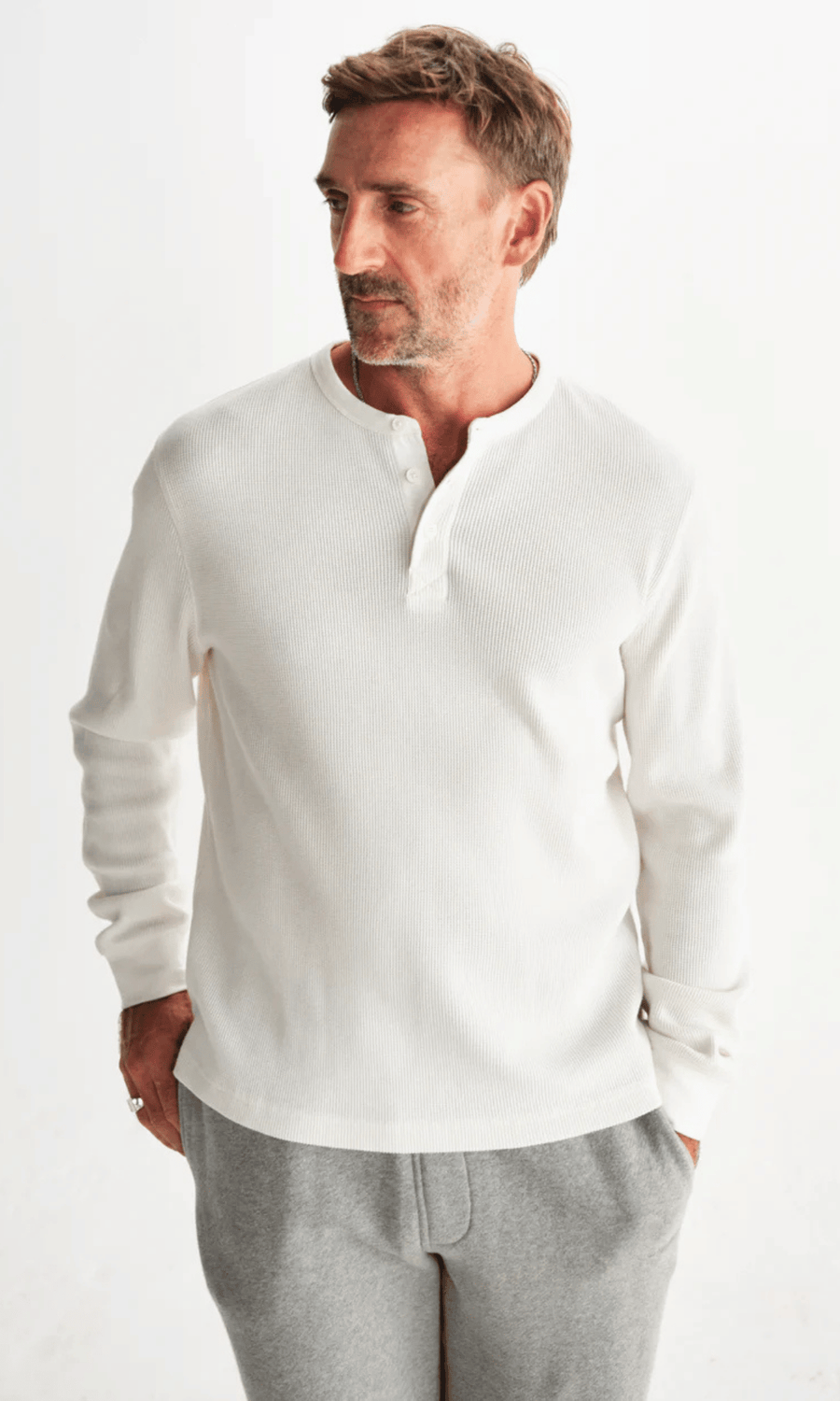 Wax London • Henley Tee • Ecru Waffle