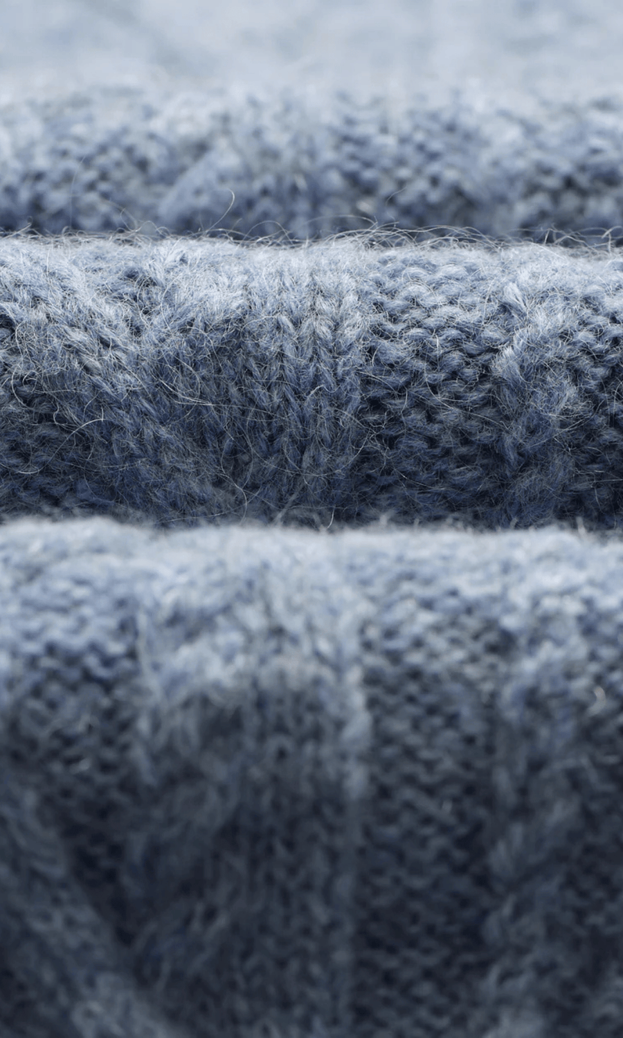 Wax London • Hyatt Crewneck Jumper • Light Blue Brush Cable