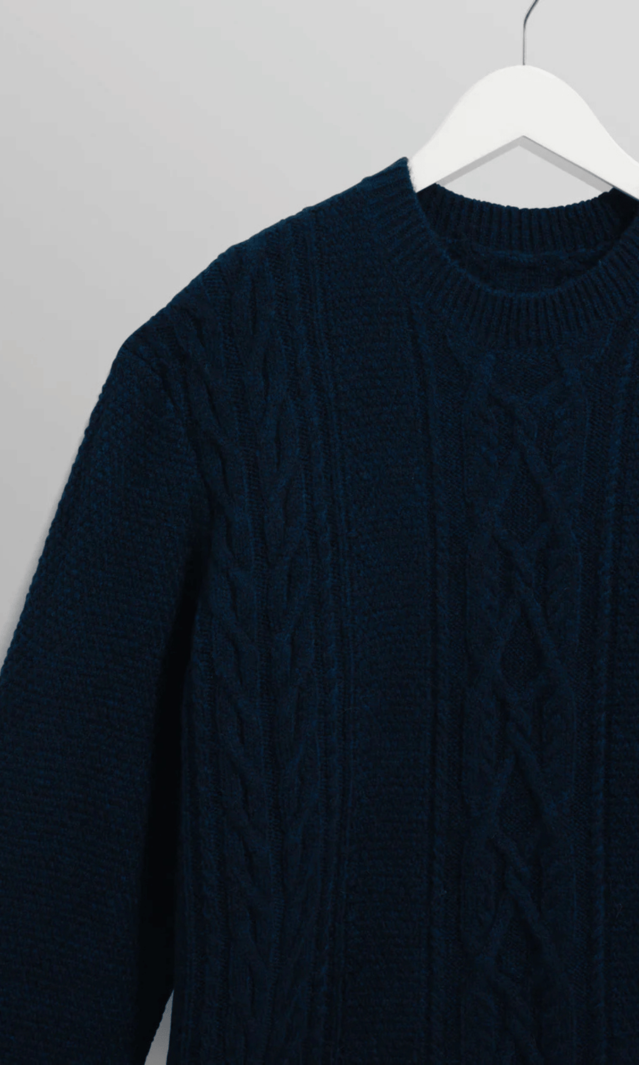 Wax London • Hyatt Crewneck Jumper • Navy Brush Cable