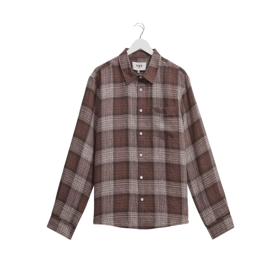 Wax London • Jaunt Shirt • Brown Linen Check