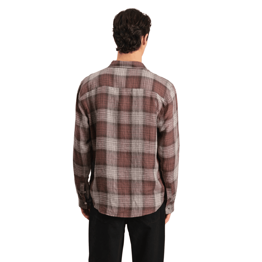 Wax London • Jaunt Shirt • Brown Linen Check