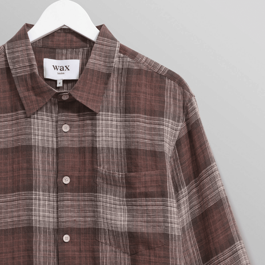 Wax London • Jaunt Shirt • Brown Linen Check