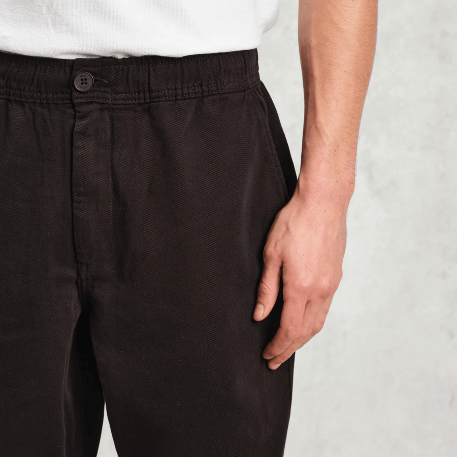 Wax London • Kurt Longer Leg Trousers • Black Twill