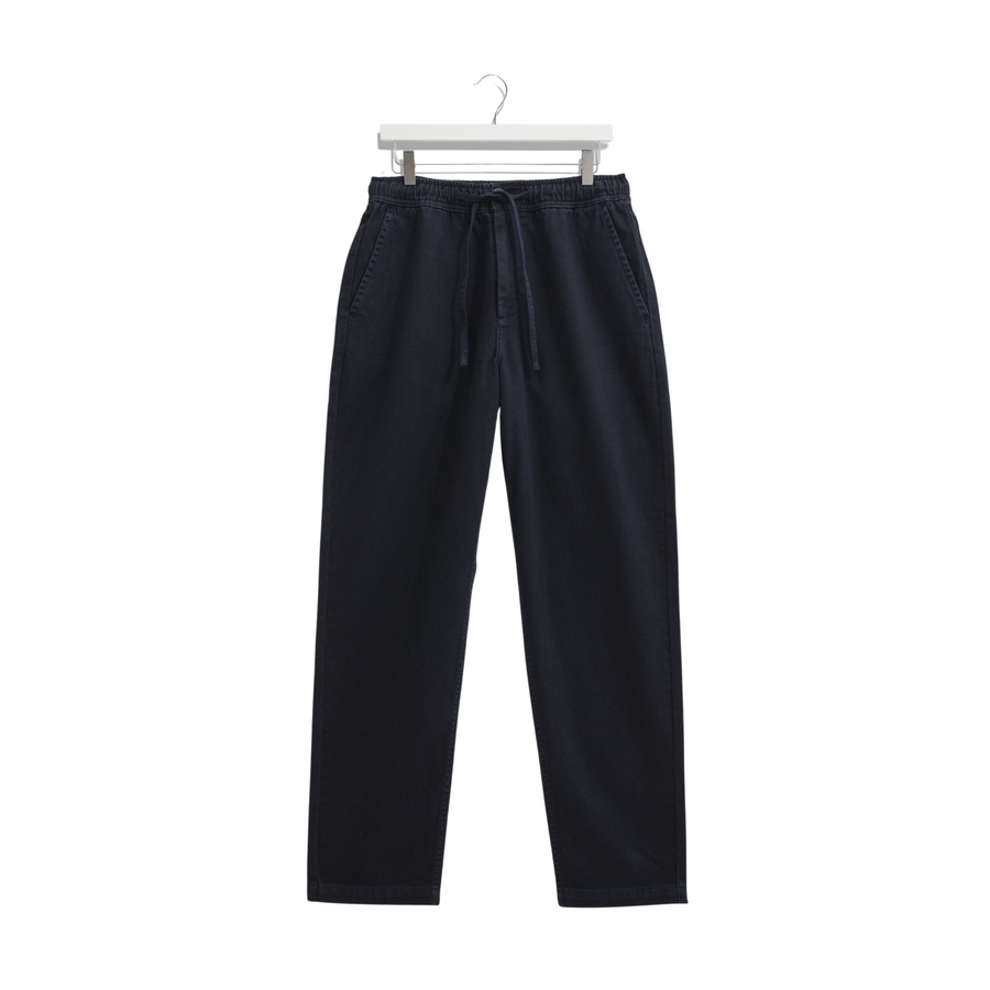 Wax London • Kurt Longer Leg Trousers • Navy Cotton Twill