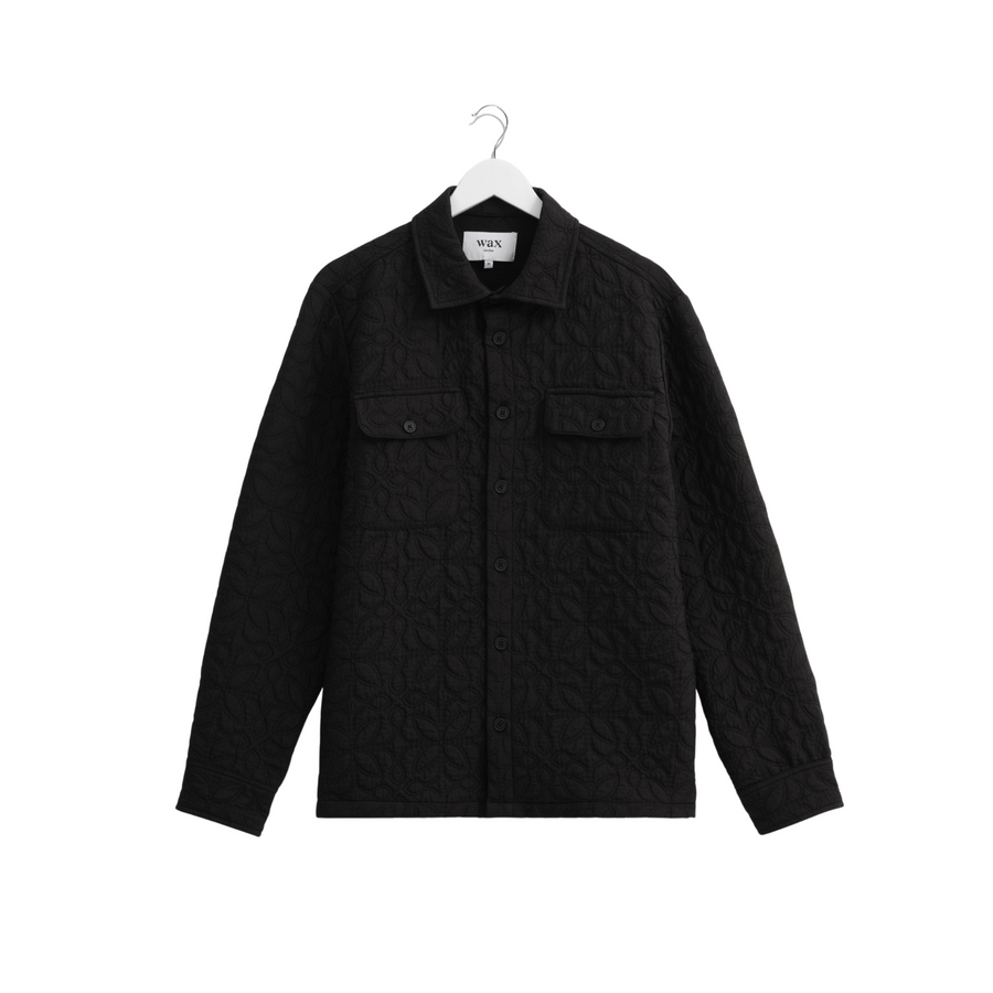 Wax London • Lomond Overshirt • Black Petal Quilt