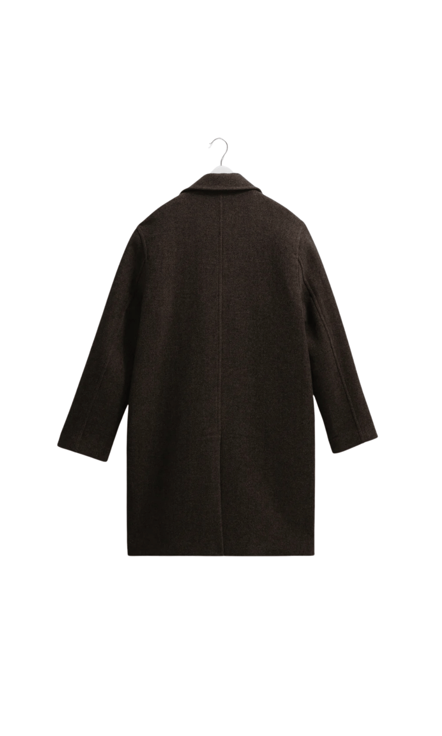 Wax London • Magnus Double Breasted Overcoat • Brown Wool Herringbone