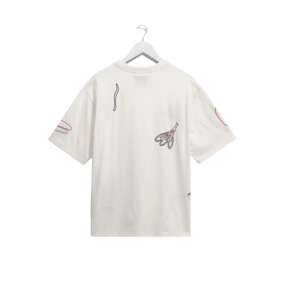 Wax London • Milton Tee • Ecru/Multicolour Scribble