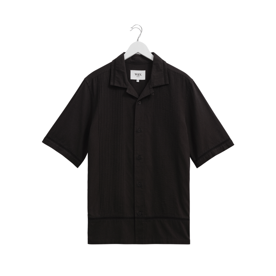 Wax London • Newton Shirt • Black Pintuck