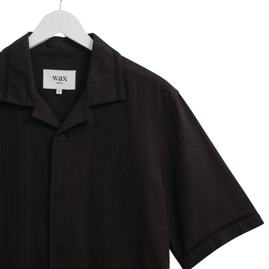 Wax London • Newton Shirt • Black Pintuck