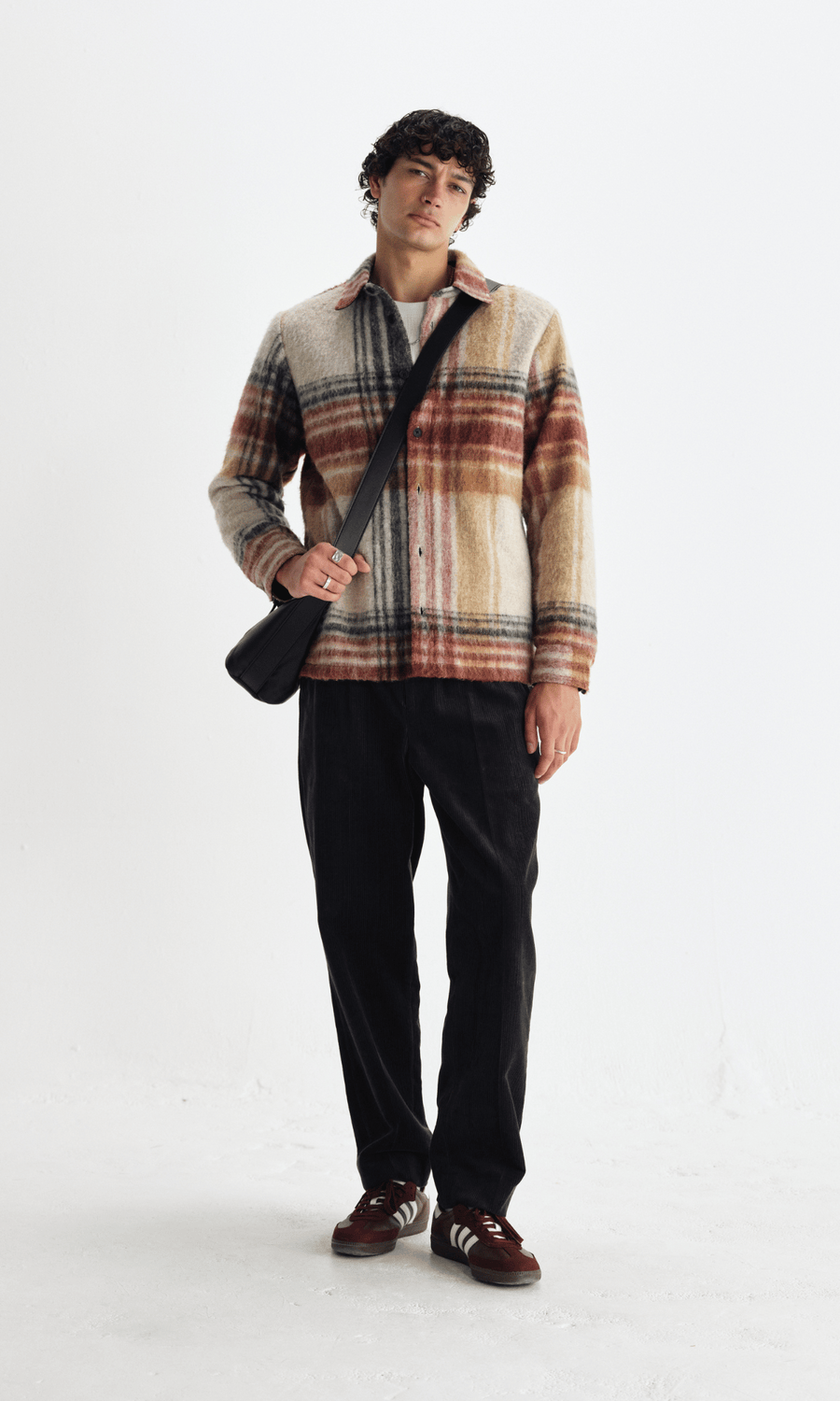 Wax London • Nolan Overshirt • Natural/Multi Wool Blend Check