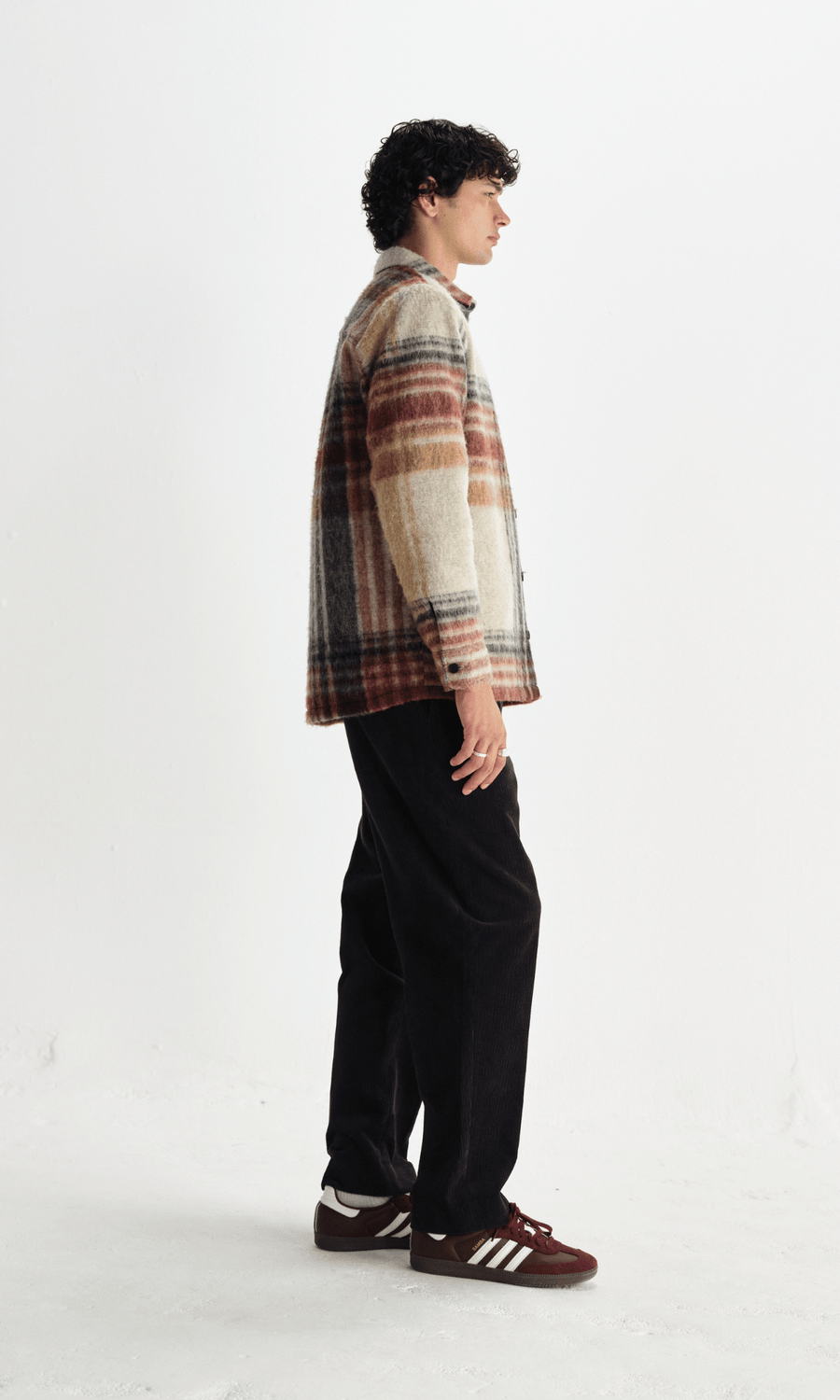 Wax London • Nolan Overshirt • Natural/Multi Wool Blend Check