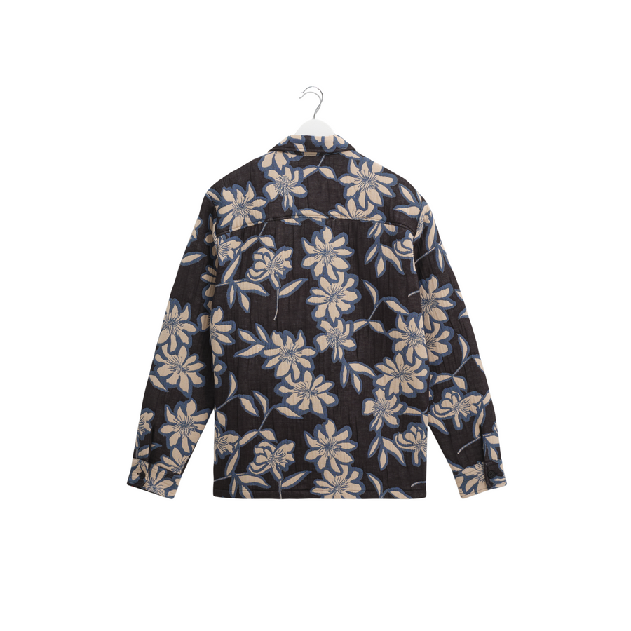 Wax London • Otto Overshirt • Ecru/Blue Floral Quilt