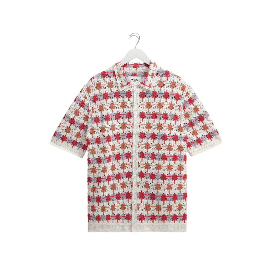 Wax London • Porto Shirt • Ecru/Multicolour Splash Crochet