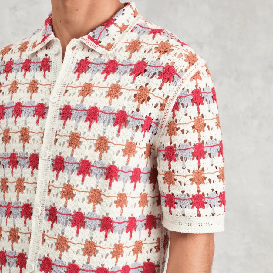 Wax London • Porto Shirt • Ecru/Multicolour Splash Crochet