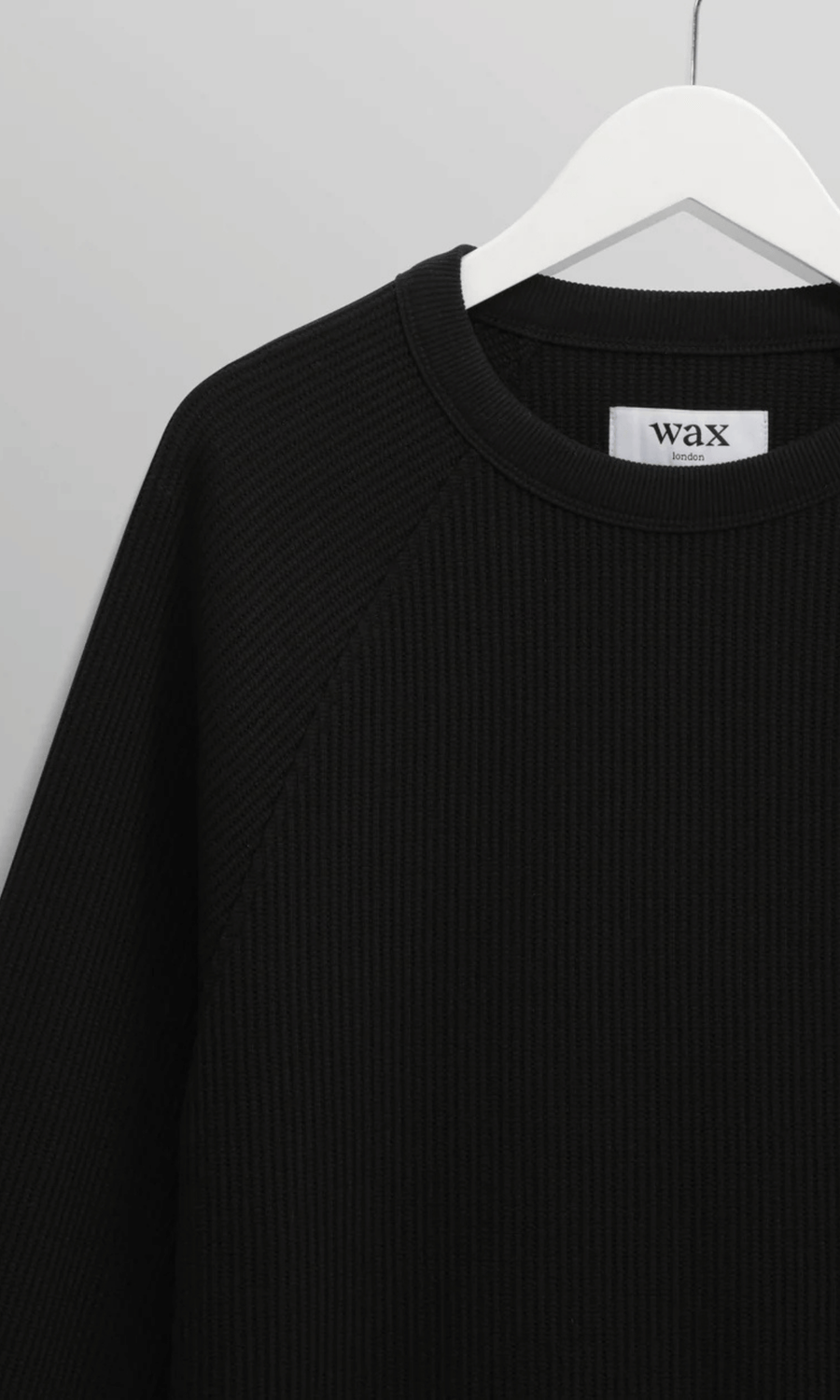 Wax London • Riley Crew Tee • Black Waffle