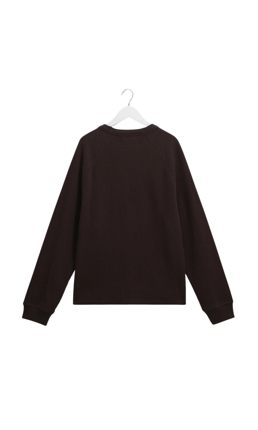 Wax London • Riley Crew Tee • Dark Brown Waffle