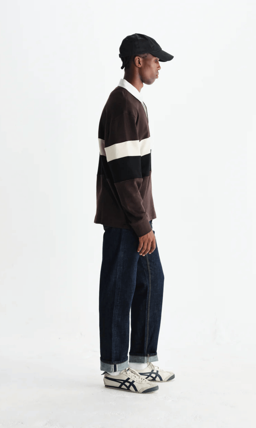 Wax London • Rowhill Rugby Shirt • Brown/Black