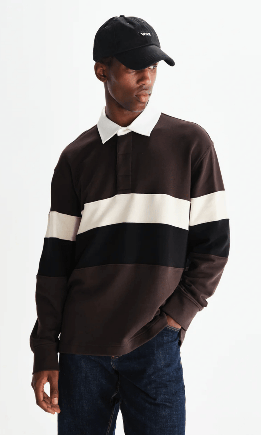 Wax London • Rowhill Rugby Shirt • Brown/Black