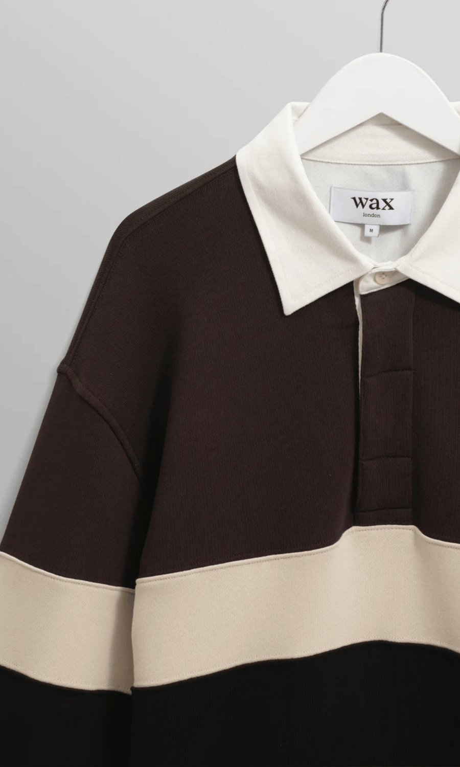 Wax London • Rowhill Rugby Shirt • Brown/Black