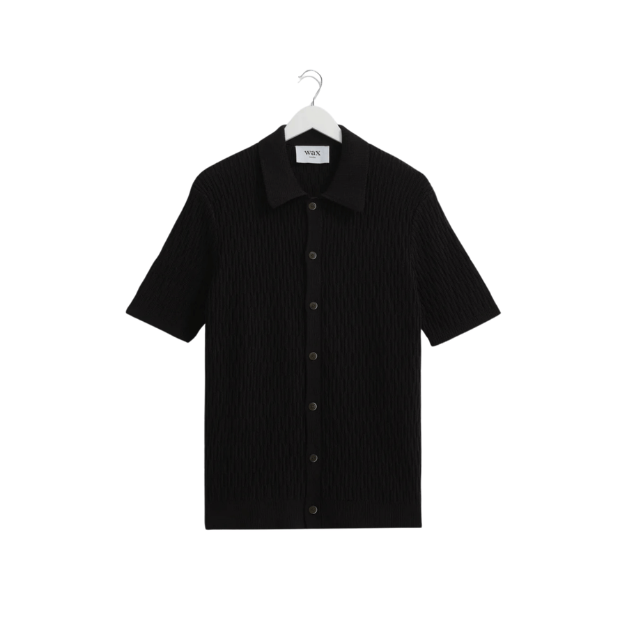 Wax London • Tellaro Shirt • Navy Honeycomb Cable