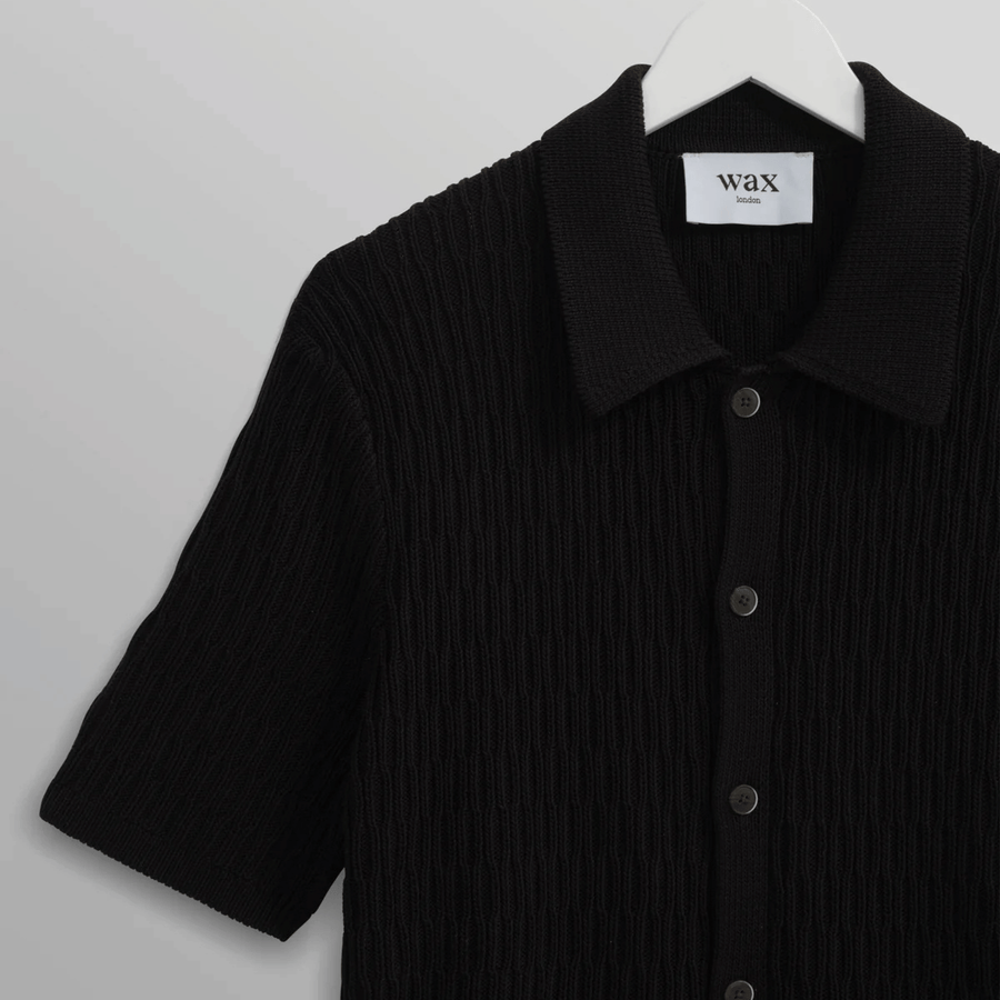 Wax London • Tellaro Shirt • Navy Honeycomb Cable