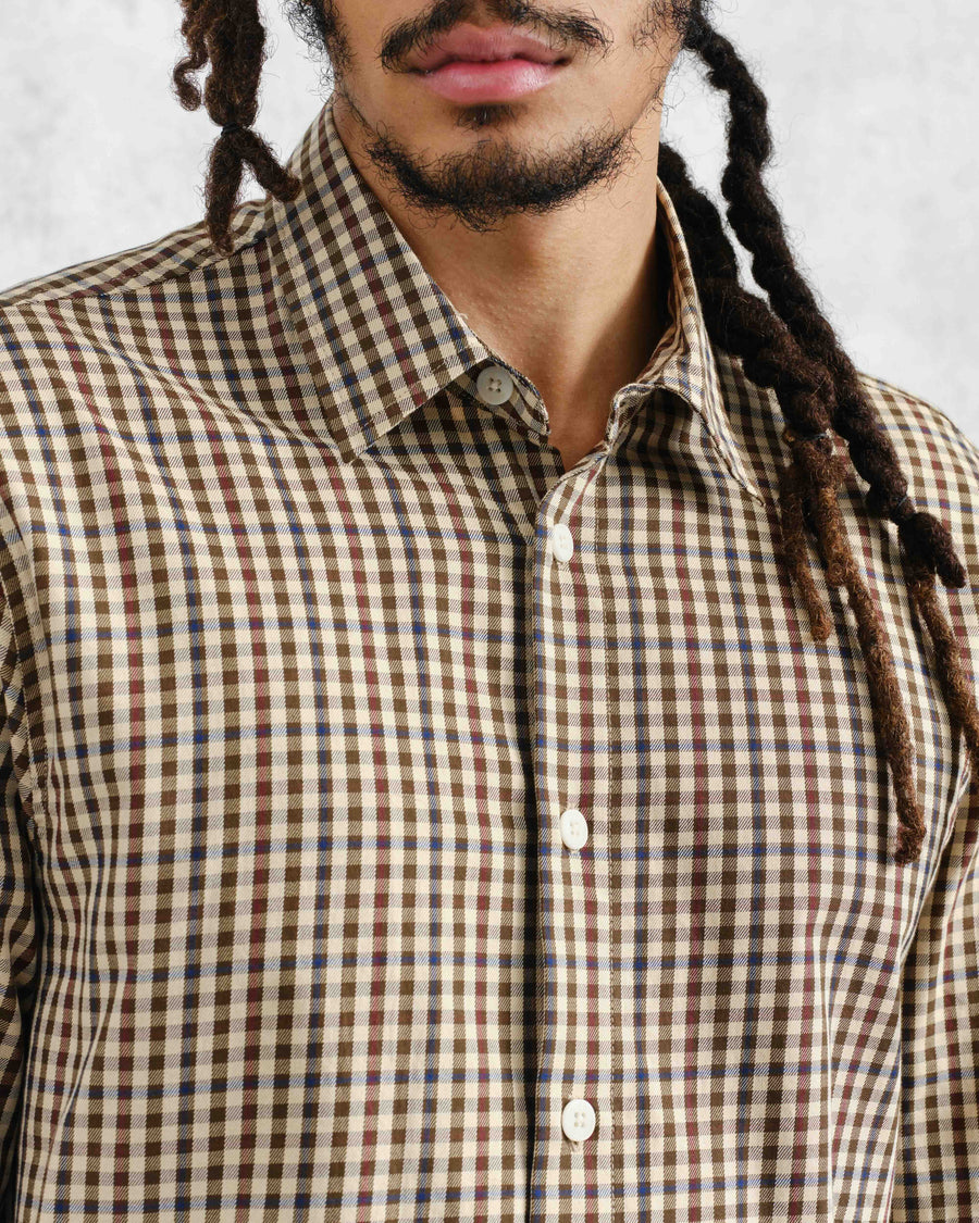 Wax London • Trin Shirt • Beige/Multi Trad Check