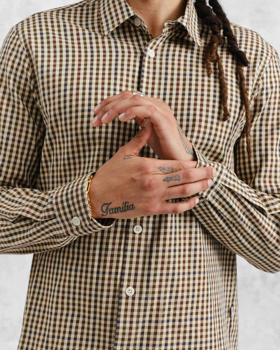 Wax London • Trin Shirt • Beige/Multi Trad Check