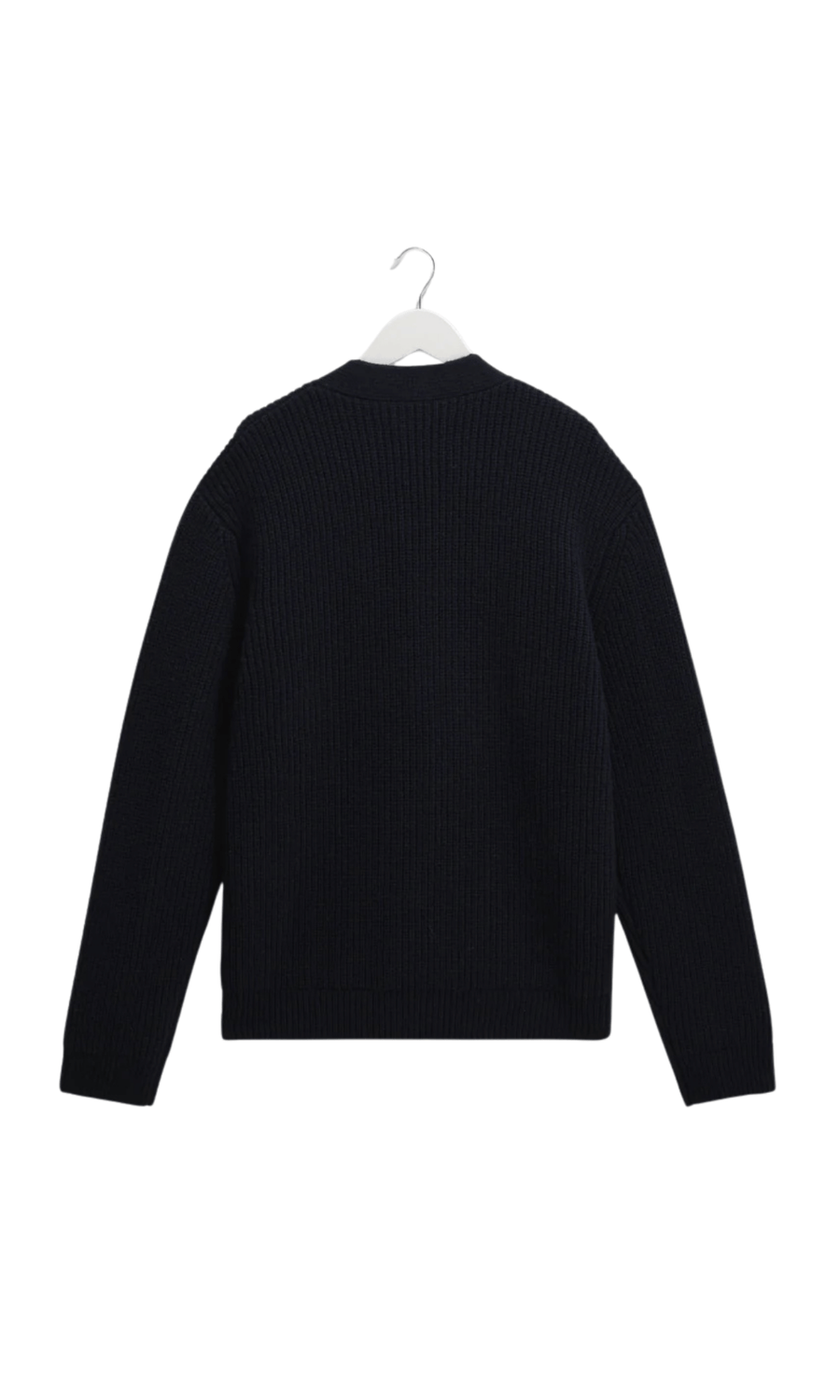 Wax London • Walker Cardigan • Navy Rib Stitch