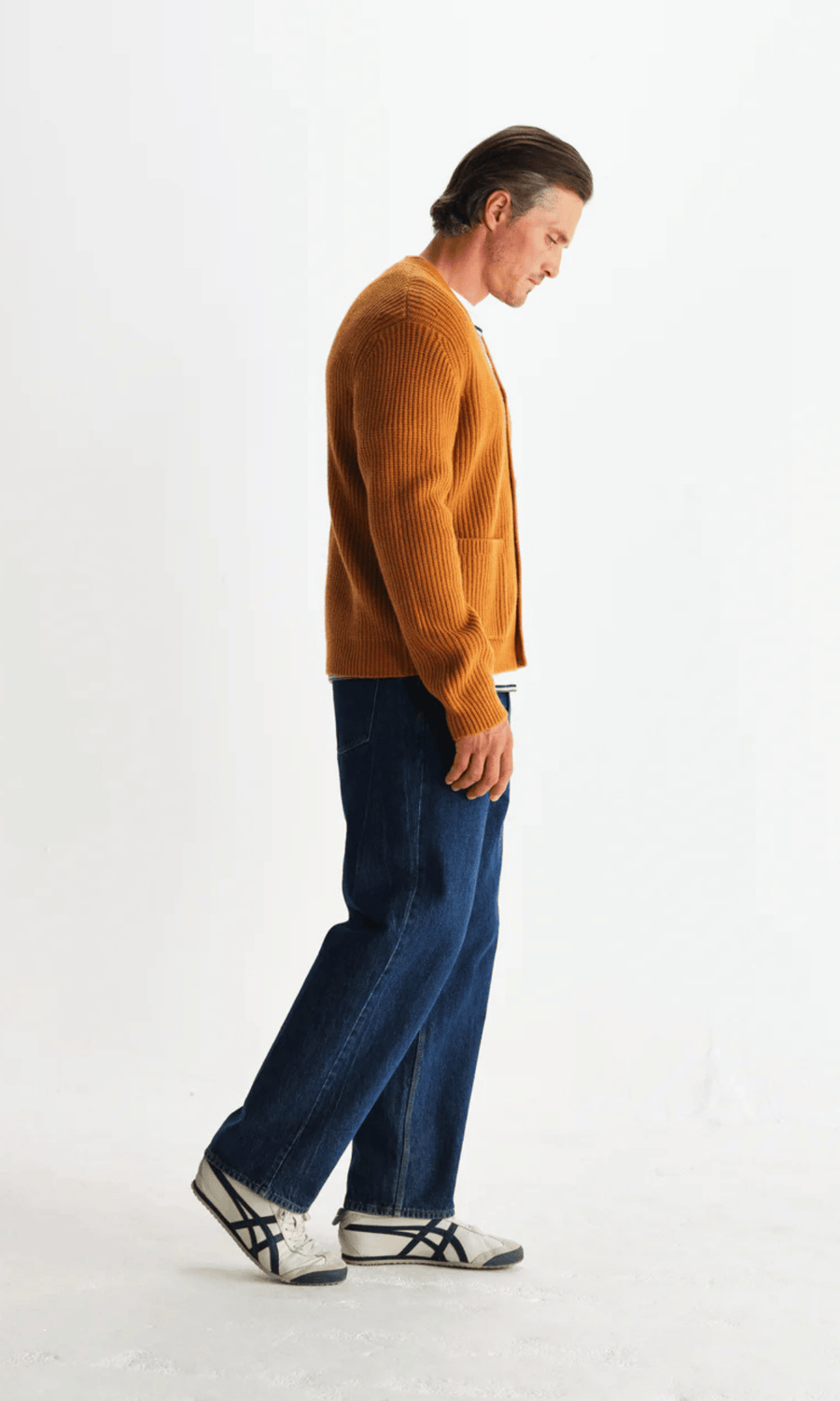 Wax London • Walker Cardigan • Ochre Rib Stitch