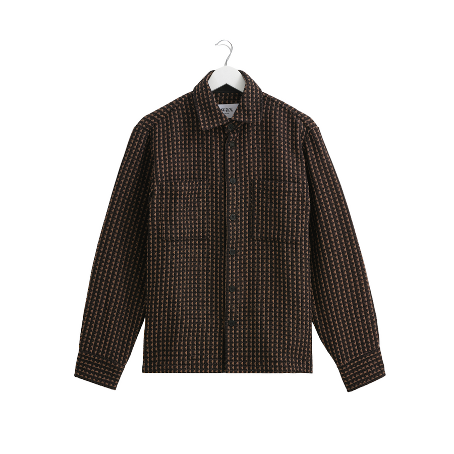 Wax London • Whiting Overshirt • Black/Beige Frome