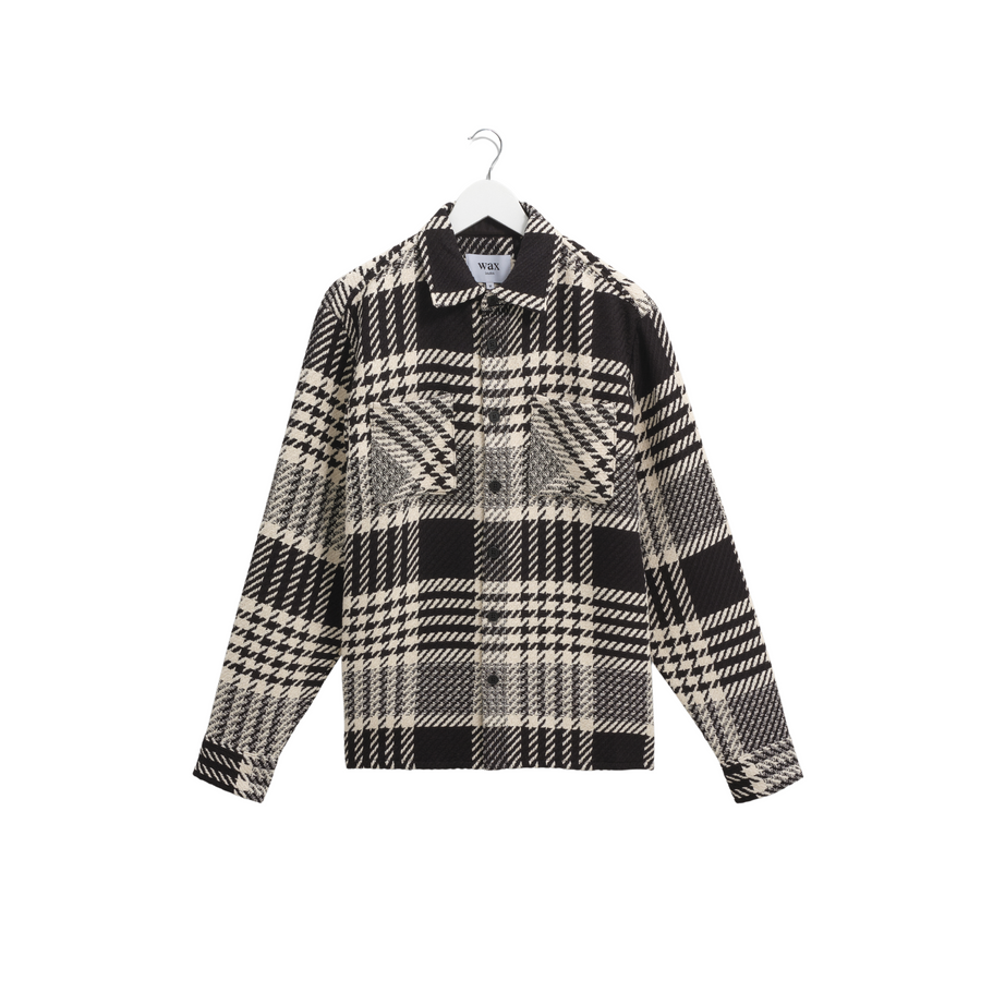 Wax London • Whiting Overshirt • Ecru/Black Lake Check