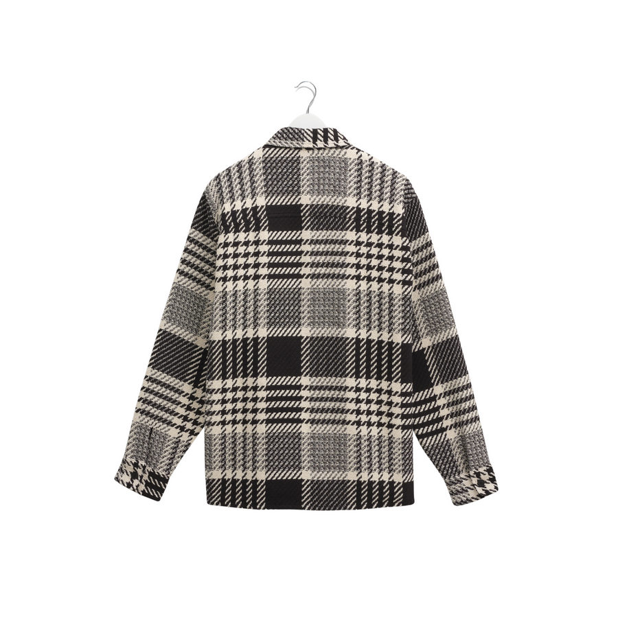 Wax London • Whiting Overshirt • Ecru/Black Lake Check