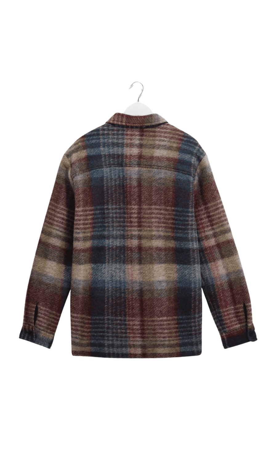 Wax London • Whiting Overshirt • Blue/Multi Wool Blend Check