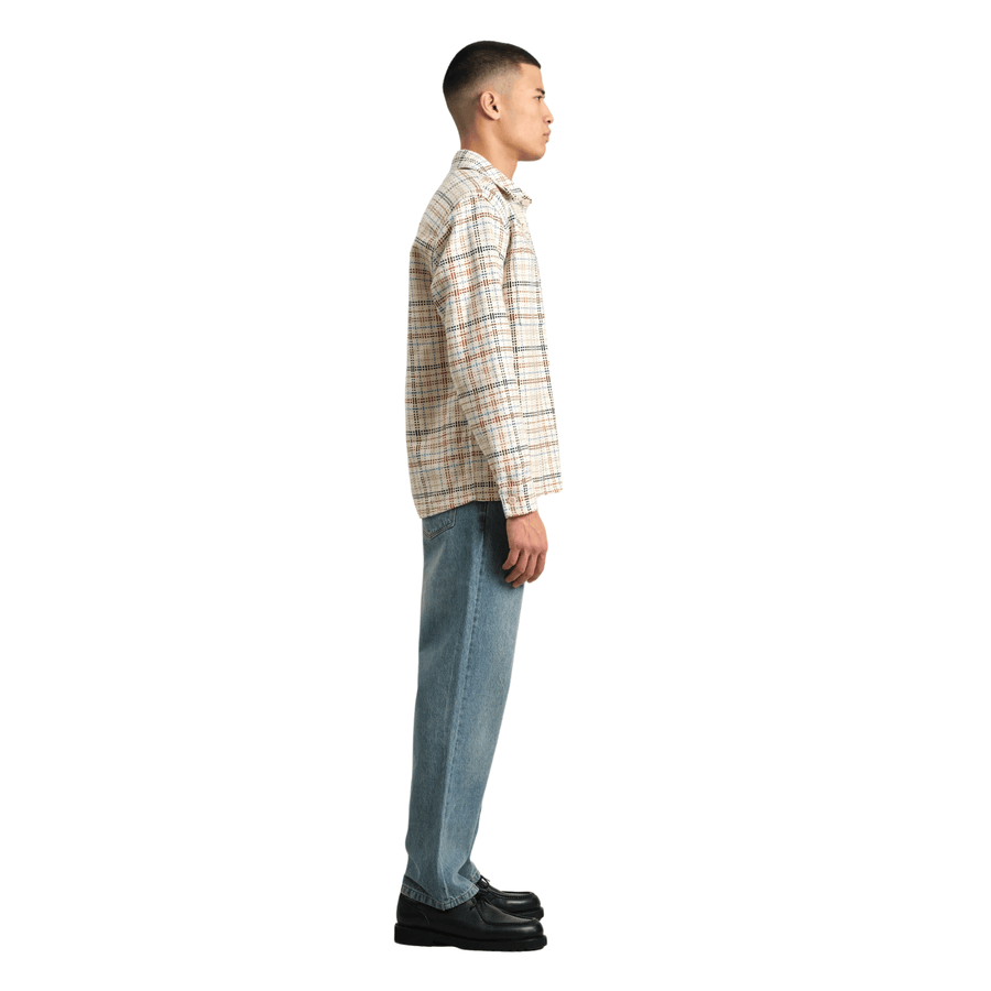 Wax London • Whiting Overshirt • Ecru/Multicolour Yard Check